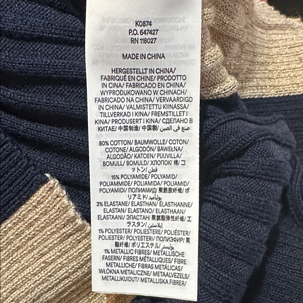 Boden Navy and Tan Ribbed Sweater - Picture 7 of 7